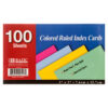 INDEX CARD 3X5 100CT COLOR #BAZIC