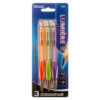 PENCIL MECH 3PC W/ GRIP ASST CLR #BAZIC